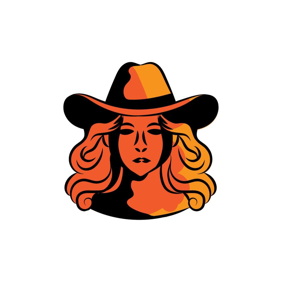 female gunslinger with hat vector