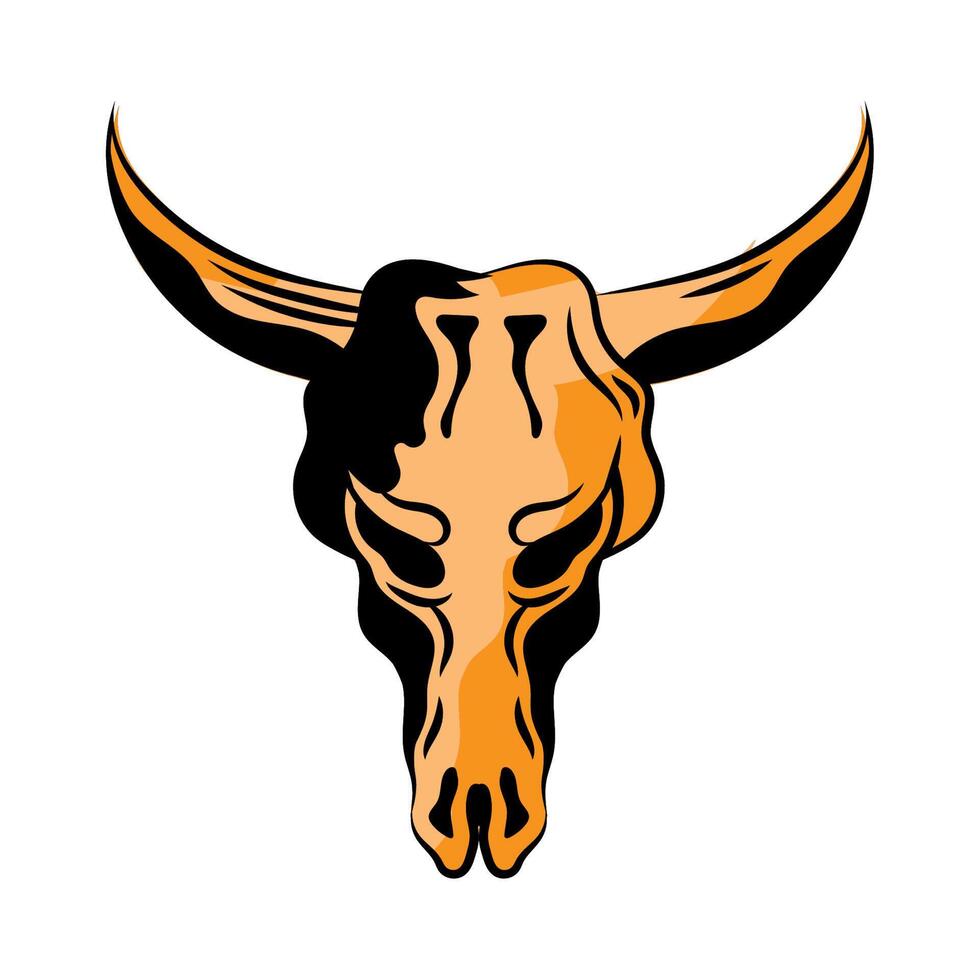 cow skull head vector