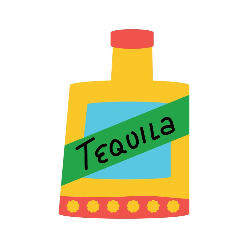 tequila bottle drink vector