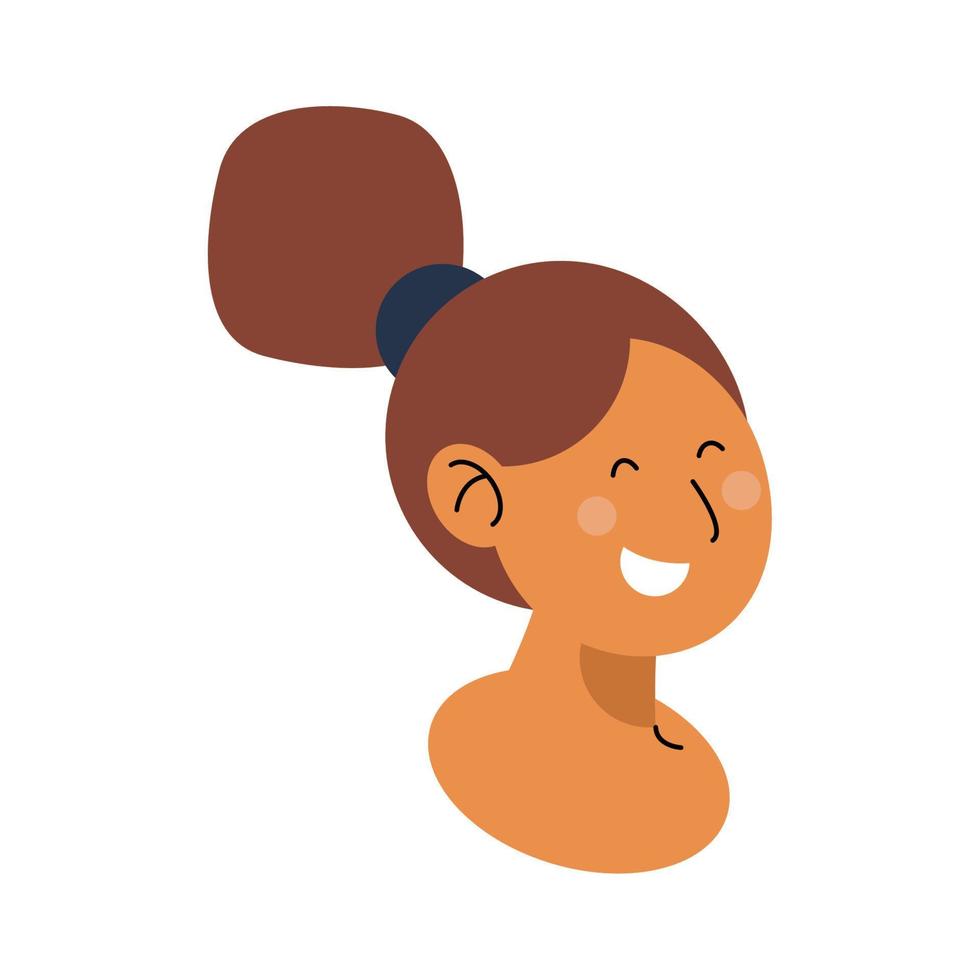 cabeza de mujer feliz vector