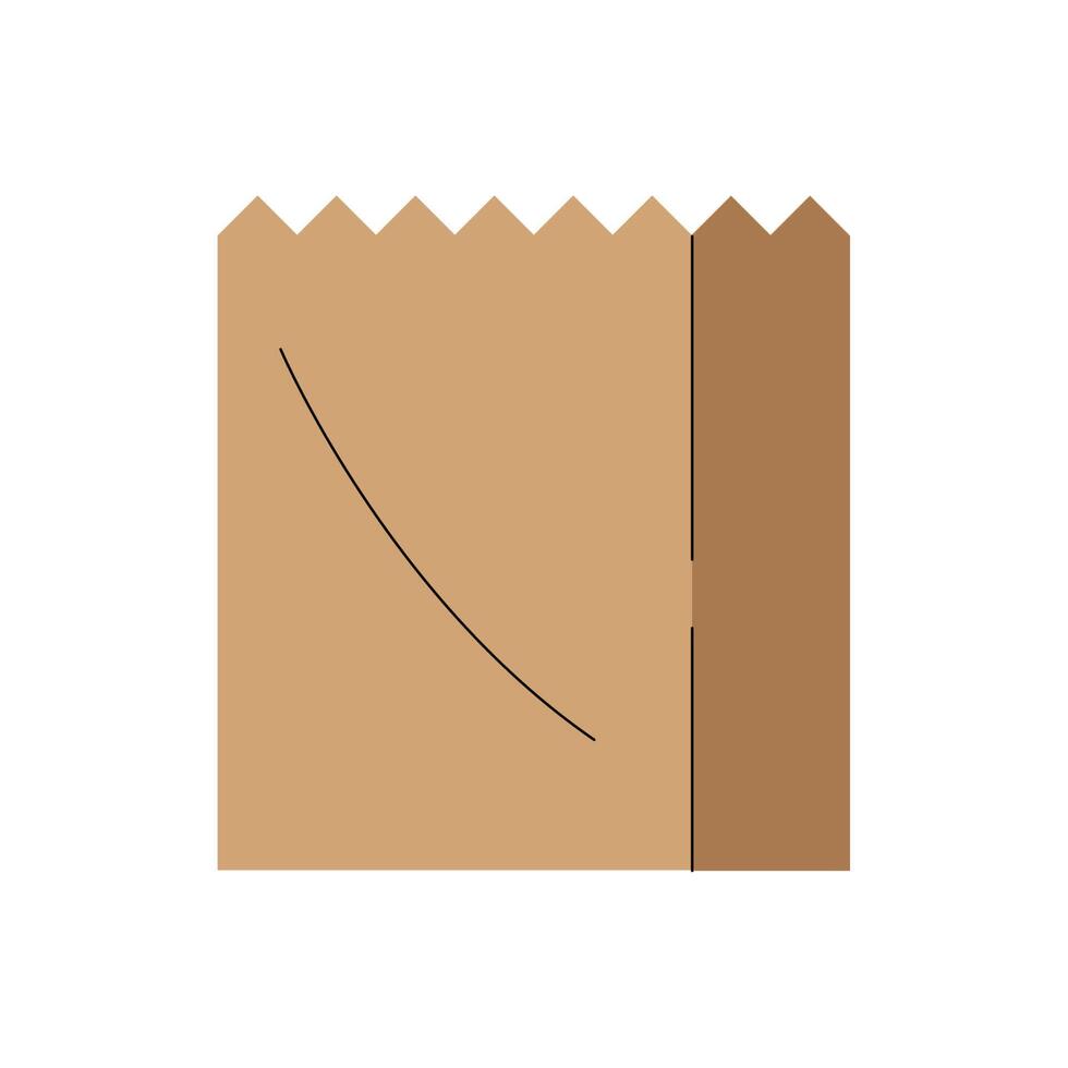 groceries paper bag empty vector