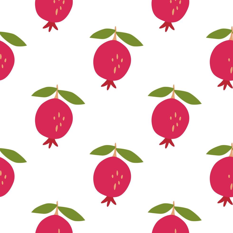 patrón sin costuras con fruta de granada. fondo de pantalla de frutas botánicas. vector