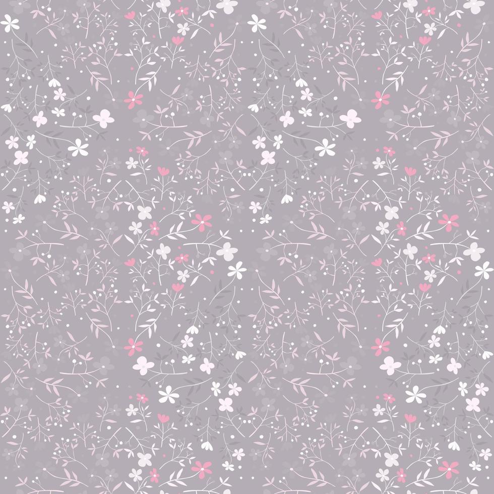 Retro flower mosaic seamless pattern. Vintage floral ornament. Abstract botanical backdrop. vector