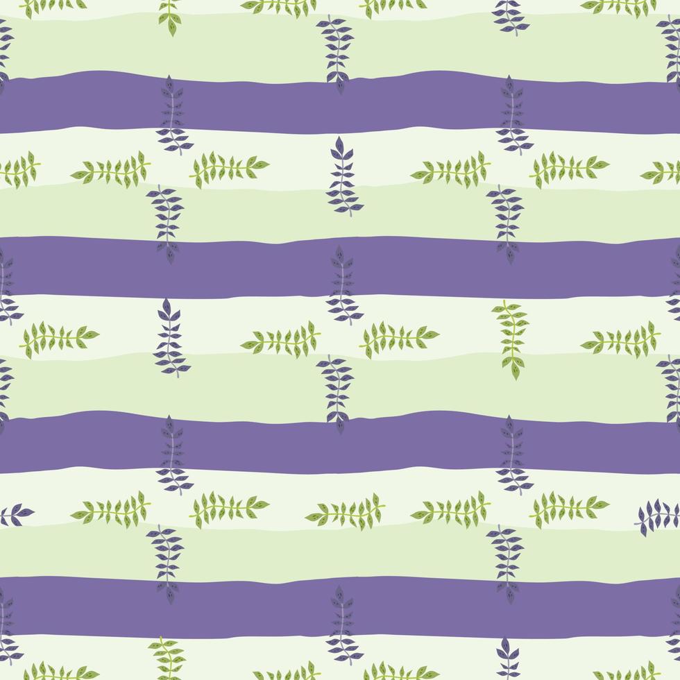 Hand drawn branches with leaves seamless pattern. Simple organic background. vector