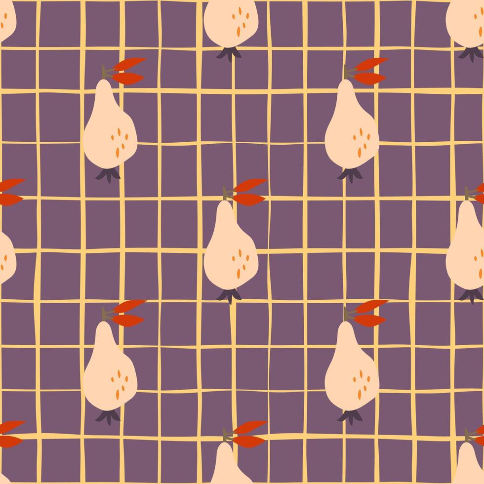 Hand drawn pears seamless pattern. Fruits botanical backdrop. vector