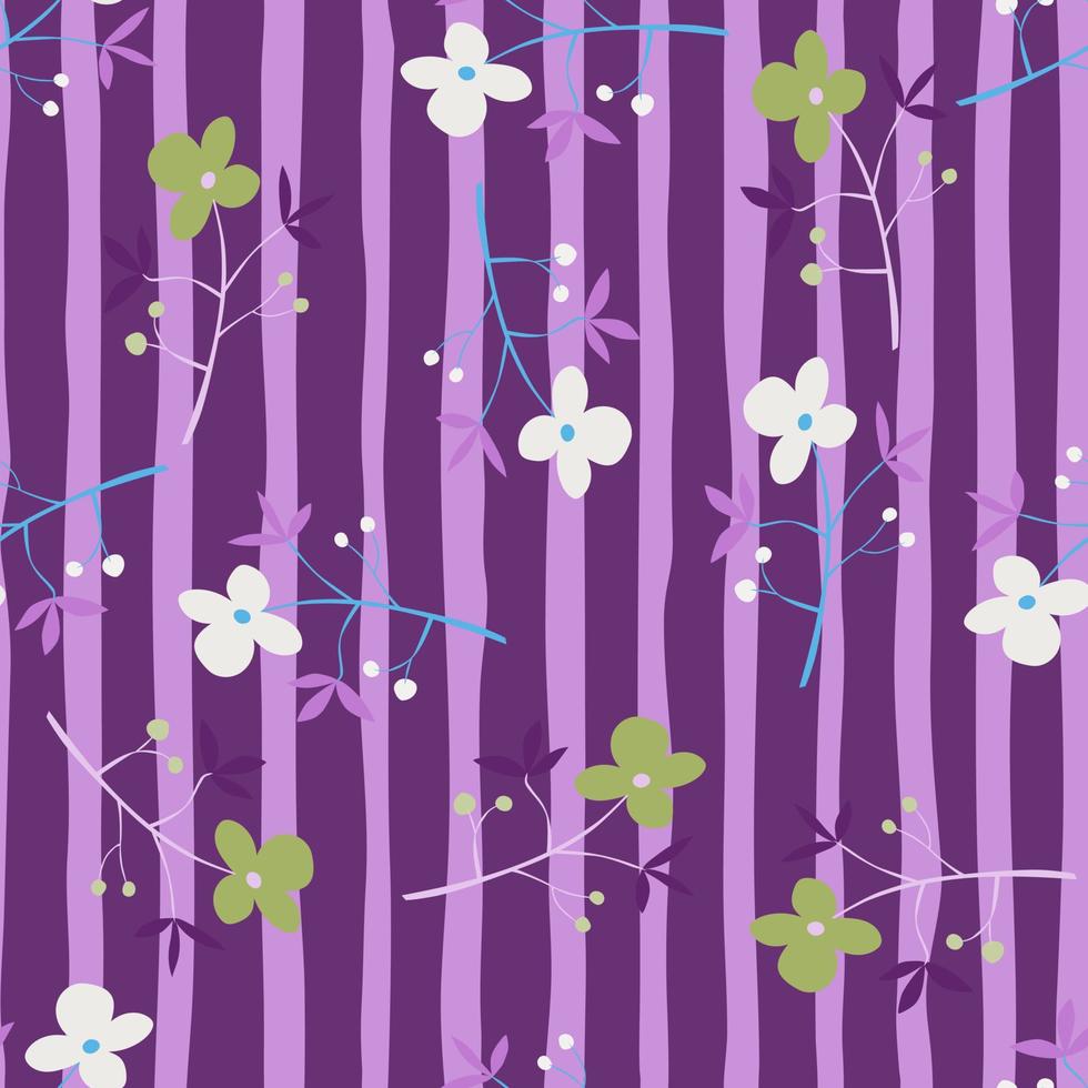 Romantic hand drawn flower seamless pattern. Simple abstract floral wallpaper. Doodle plants endless background. vector