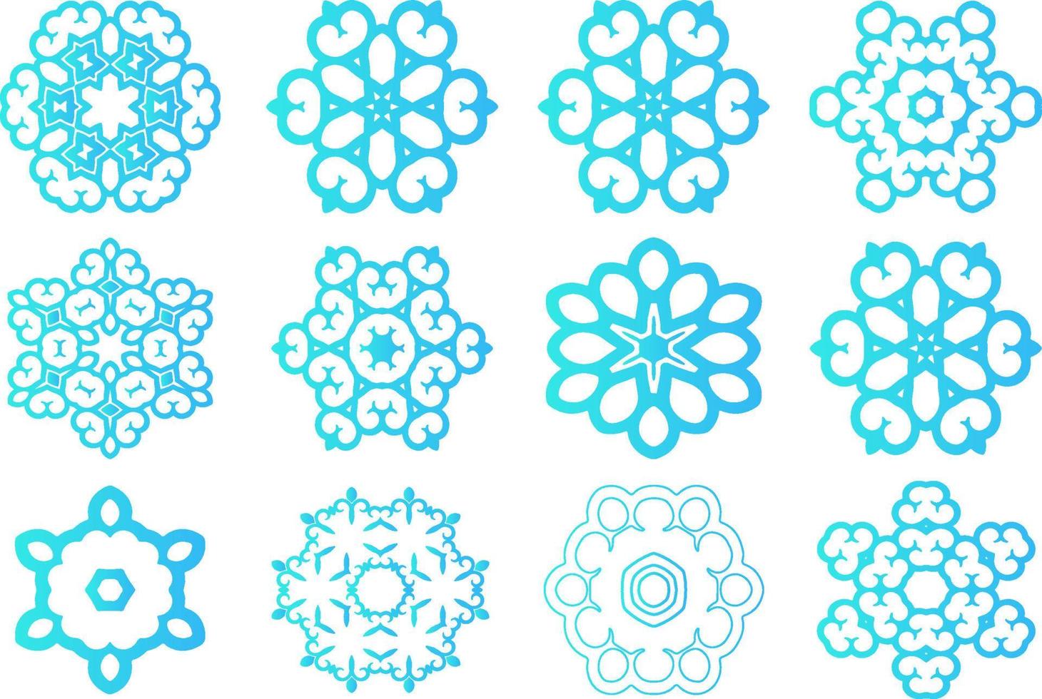 simple mandala ornament with gradient colour vector