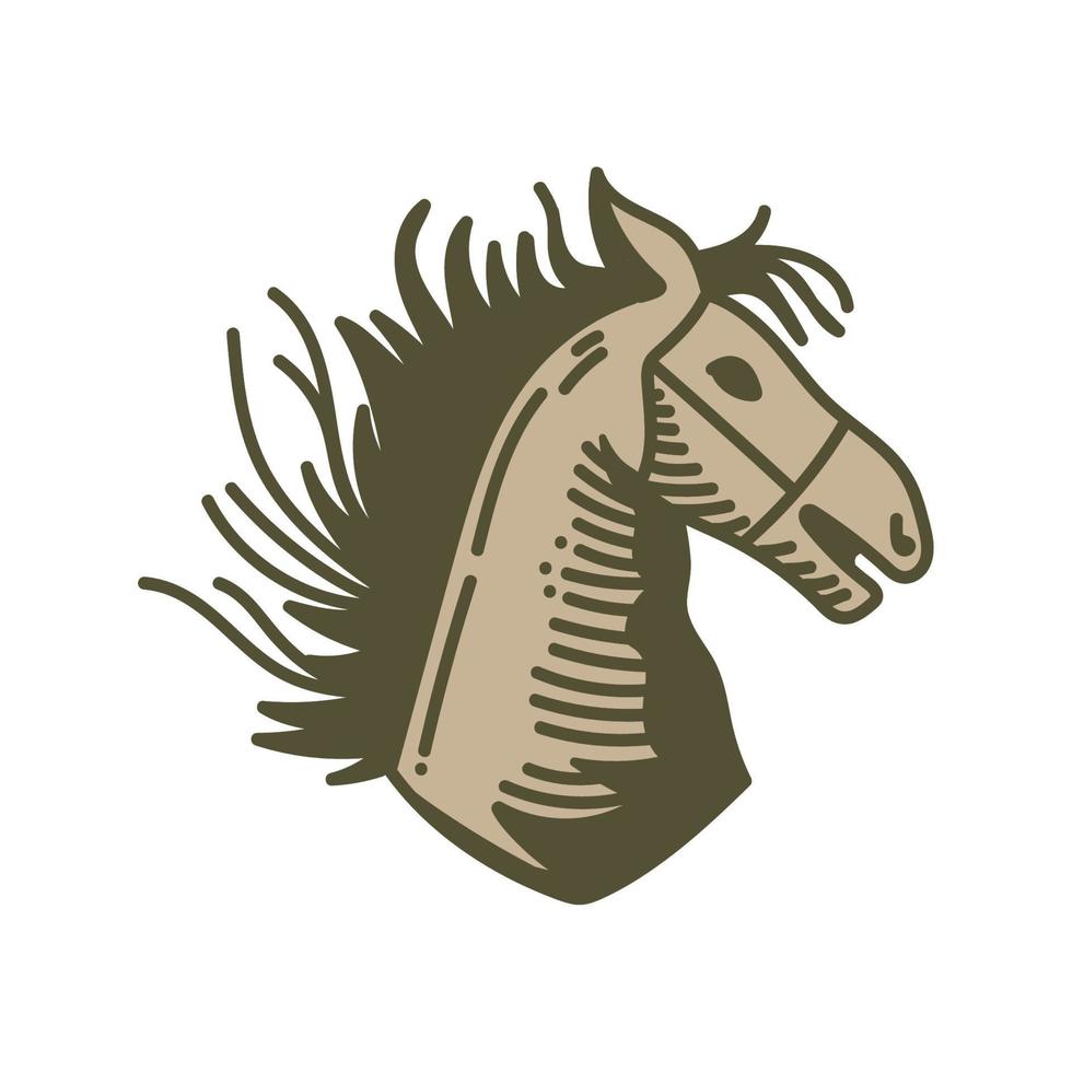 cabeza de caballo estilo vintage vector