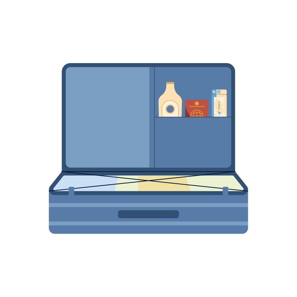 travel suitcase open vector