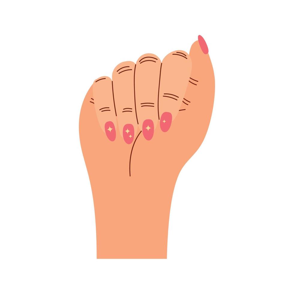 hand with nailspolish pink vector