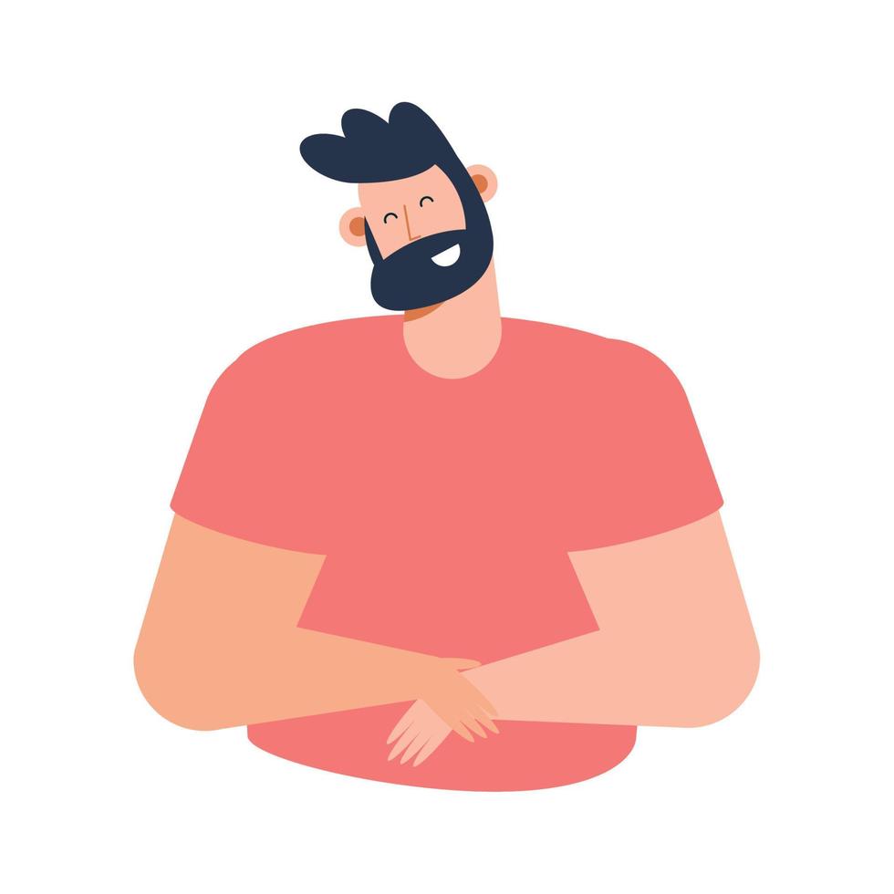 young man bearded vector