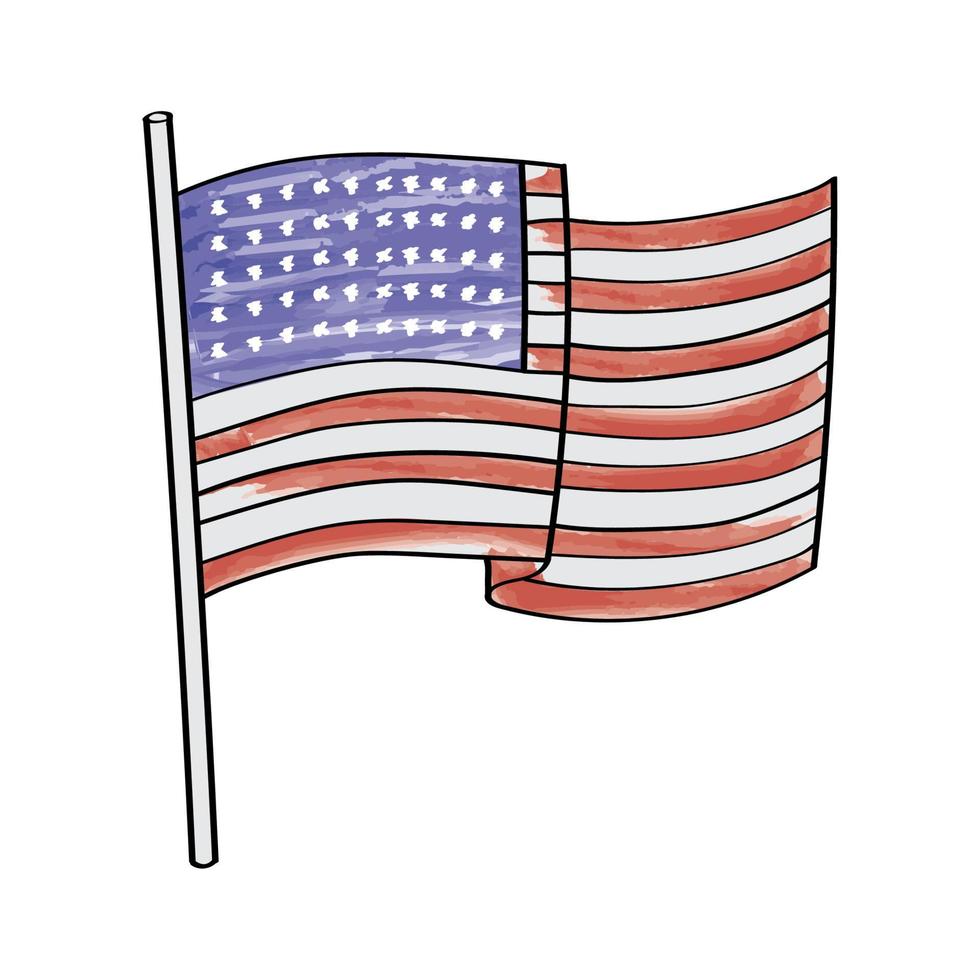 bandera de estados unidos ondeando vector