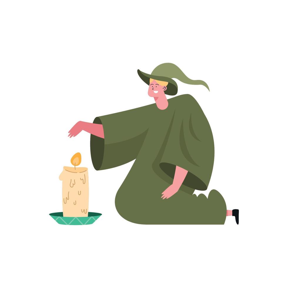 magician and candle vector