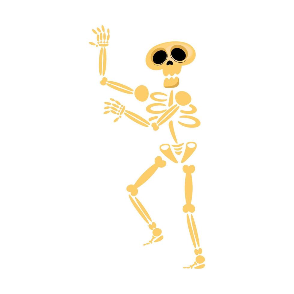 skeleton dancing icon vector