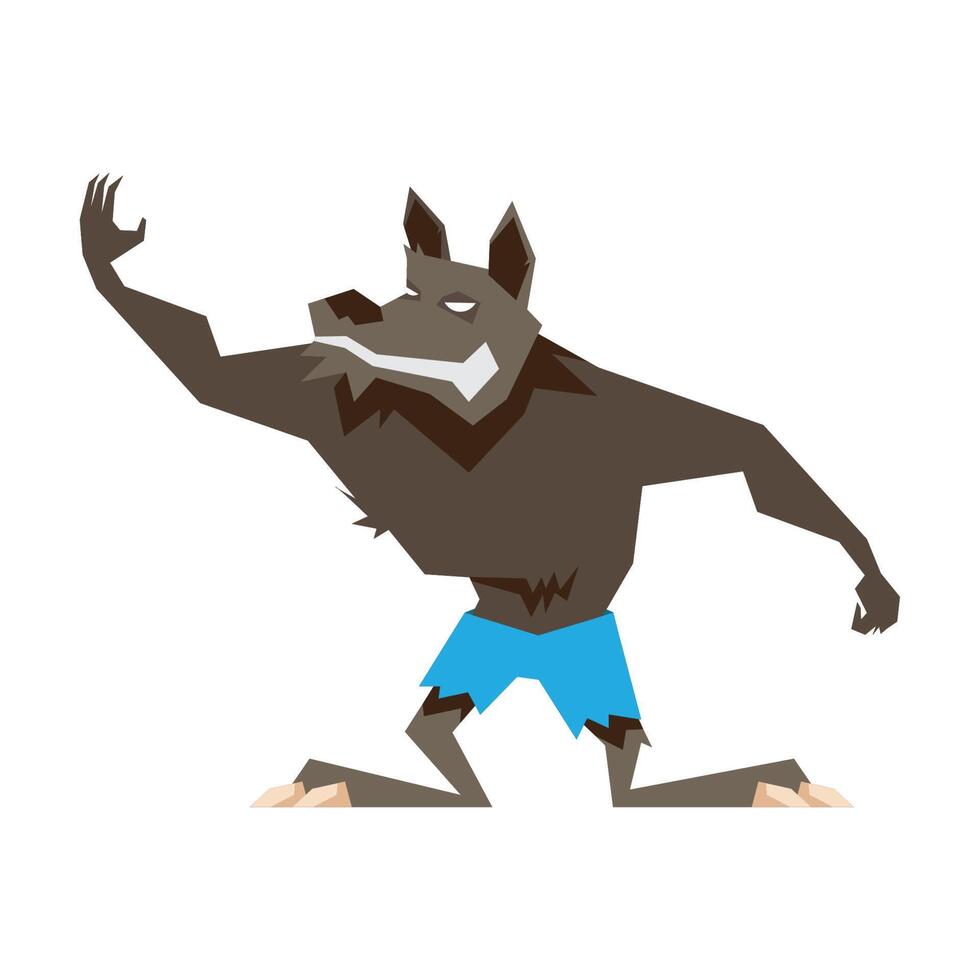 hombre lobo personaje fantastico vector