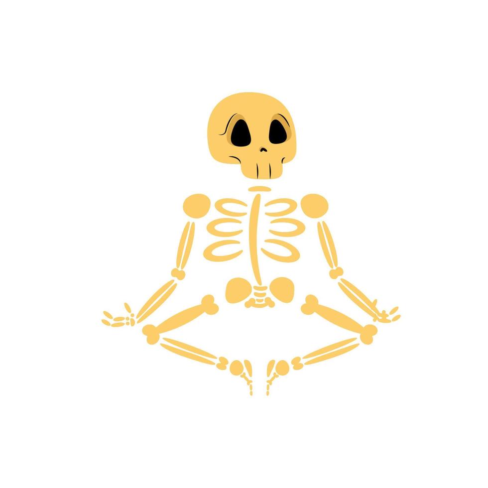 postura sentada del esqueleto vector