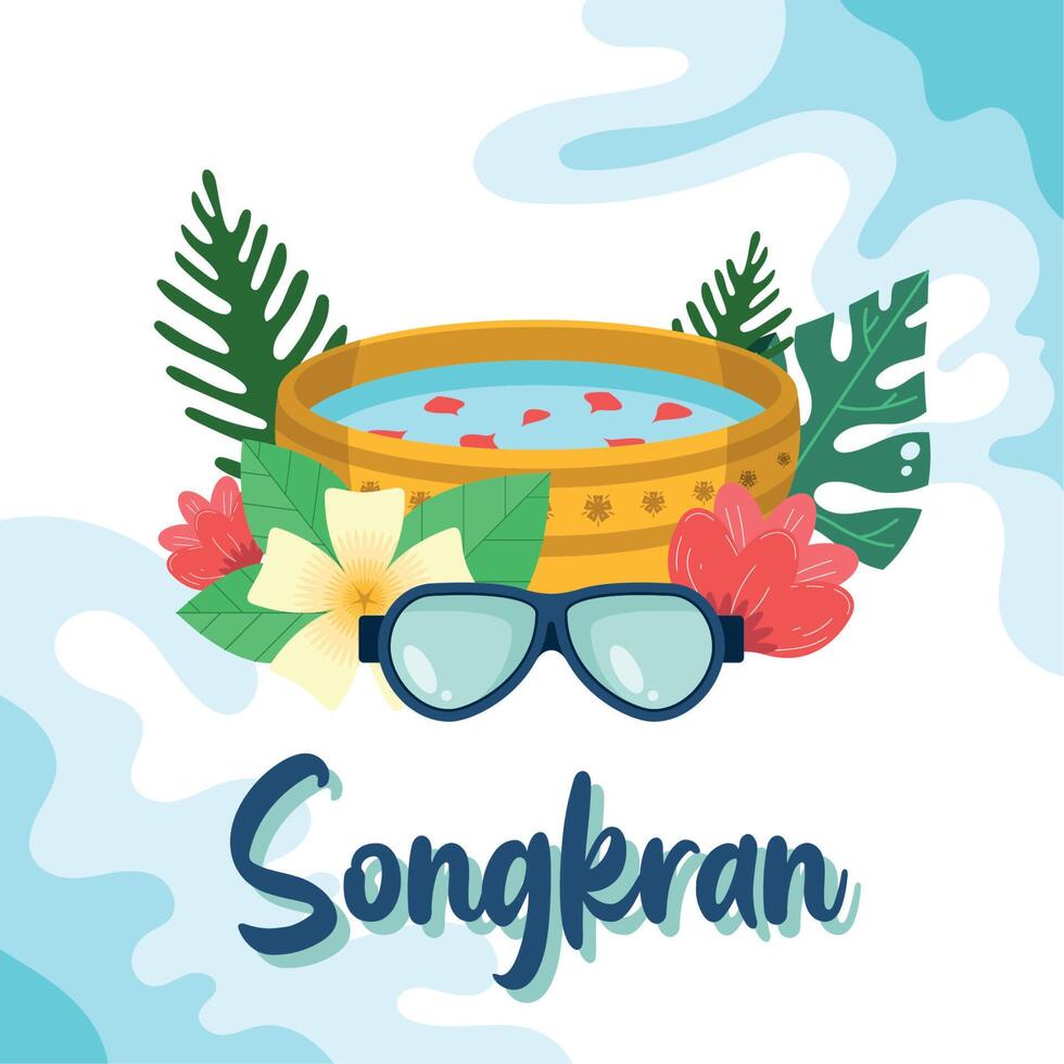 cartel del festival songkran vector