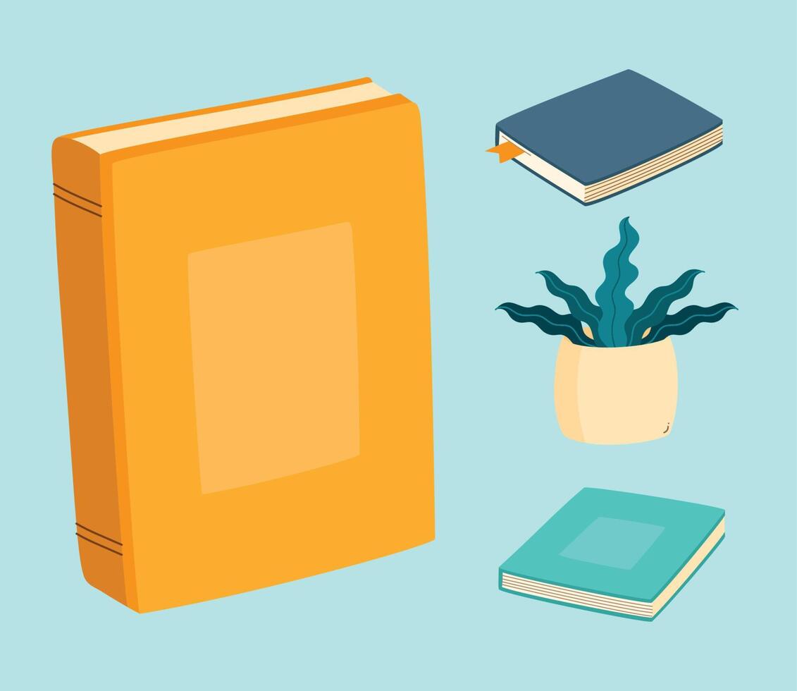 four book day icons vector