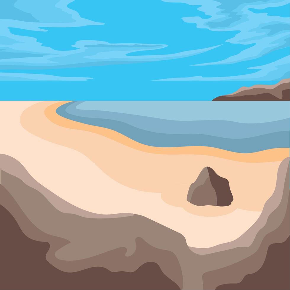 beach and ocean landscape vector