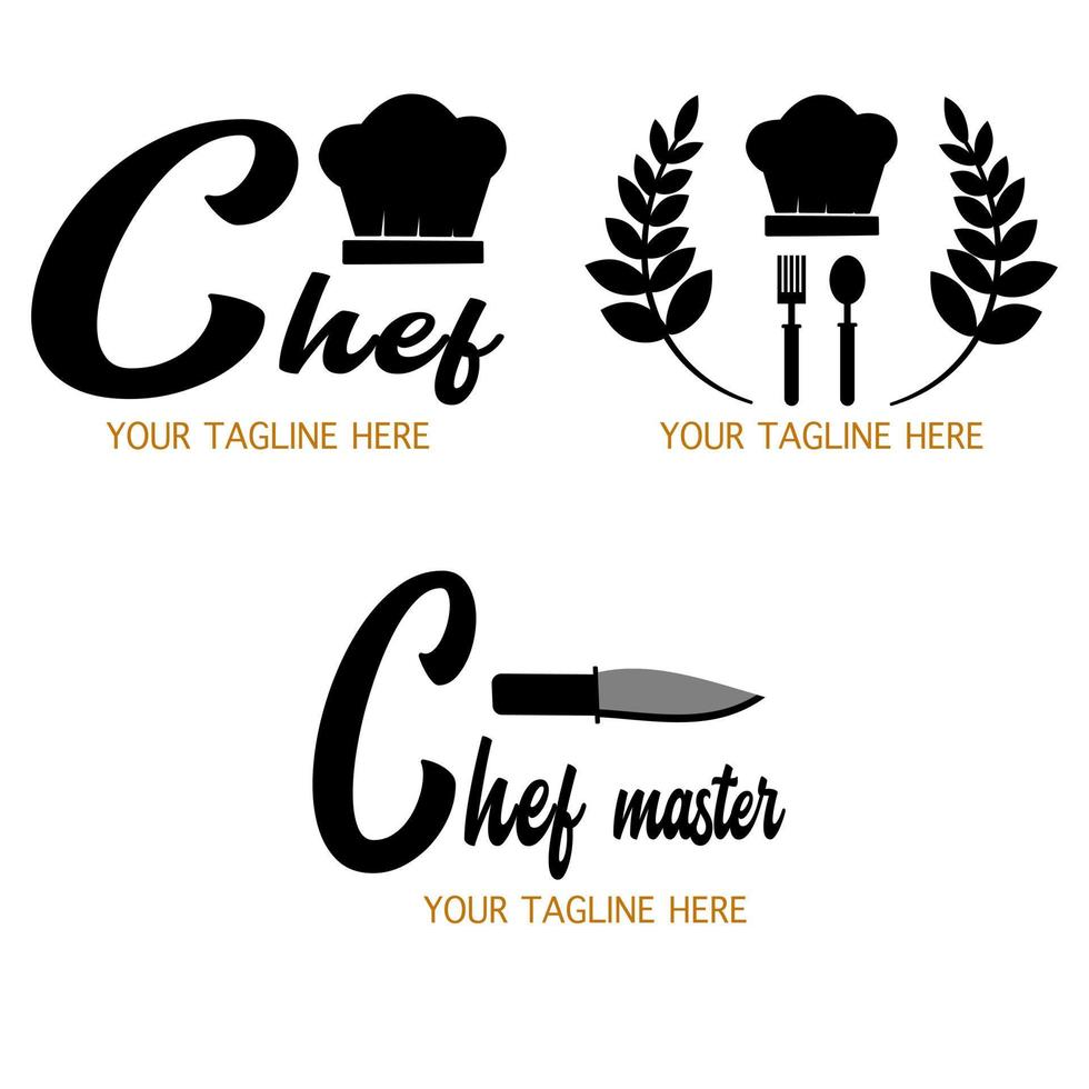 conjunto de logotipo de chef vector