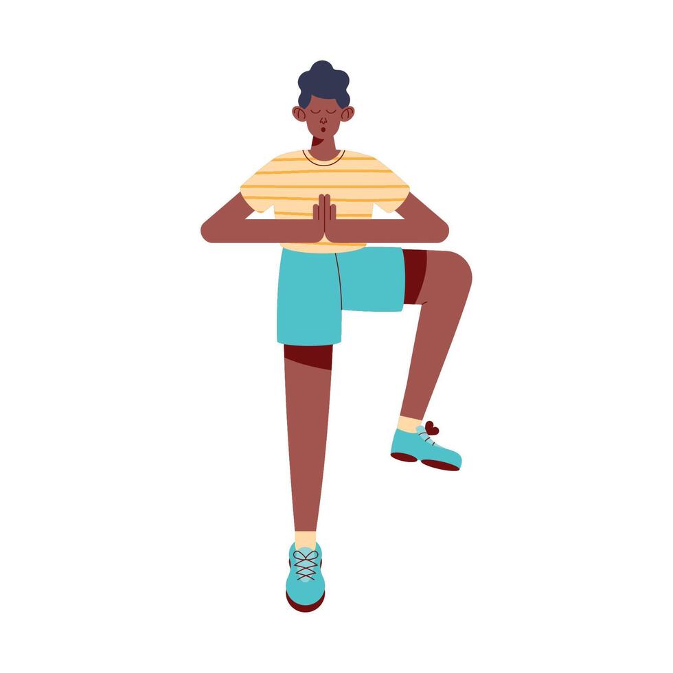 afro man doin pose vector