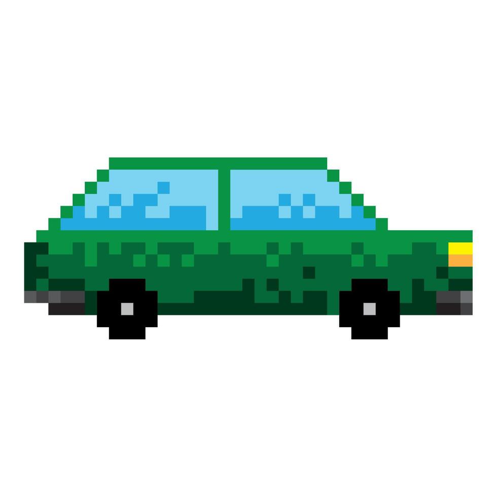 green car pixelated vector