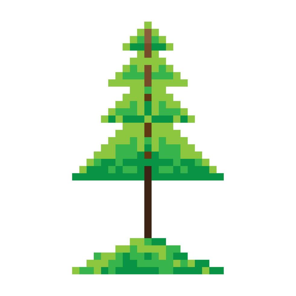 pine tree pixelated vector