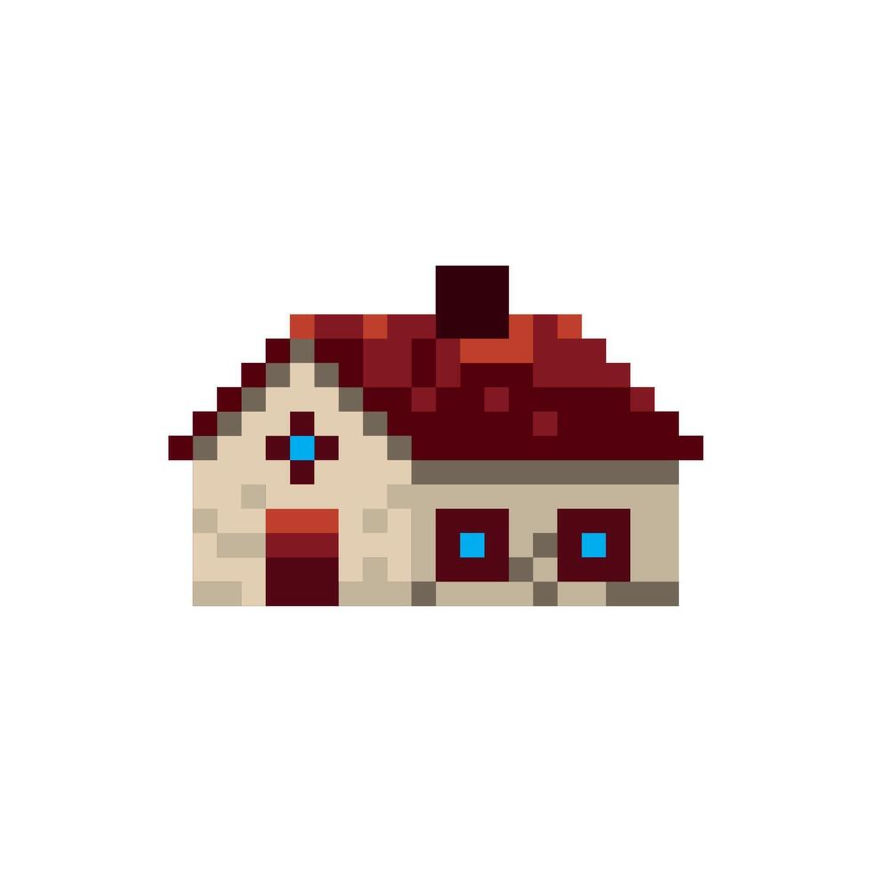 house facade pixelated vector