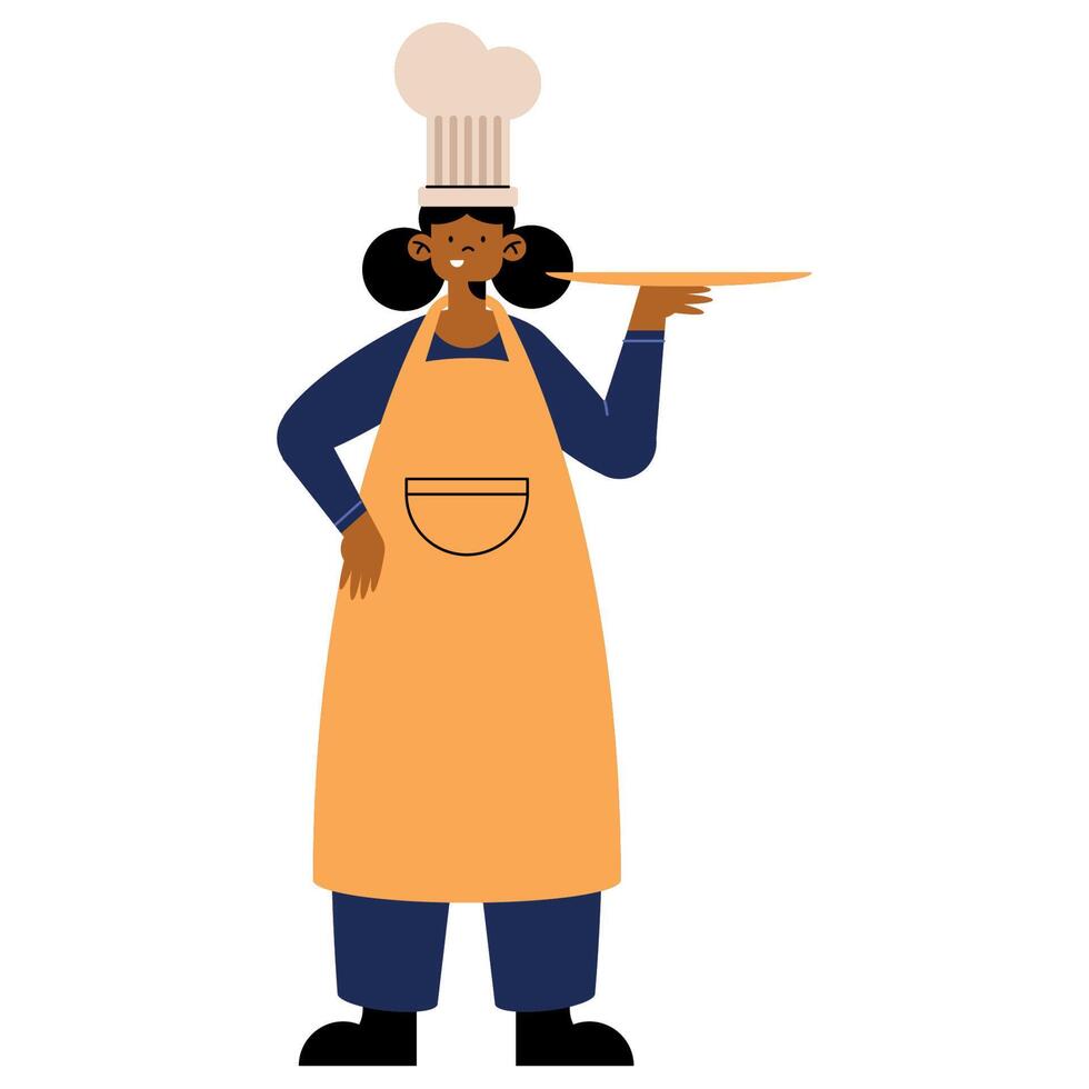 chef mujer profesión vector