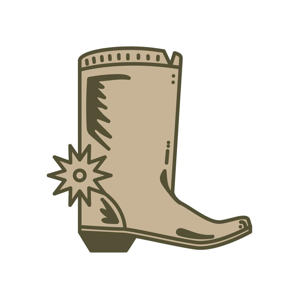 cowboy boot vintage style vector