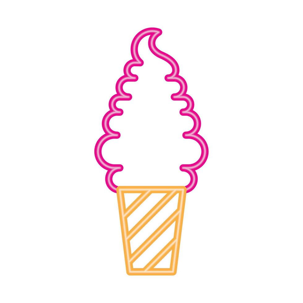 ice cream neon light style vector