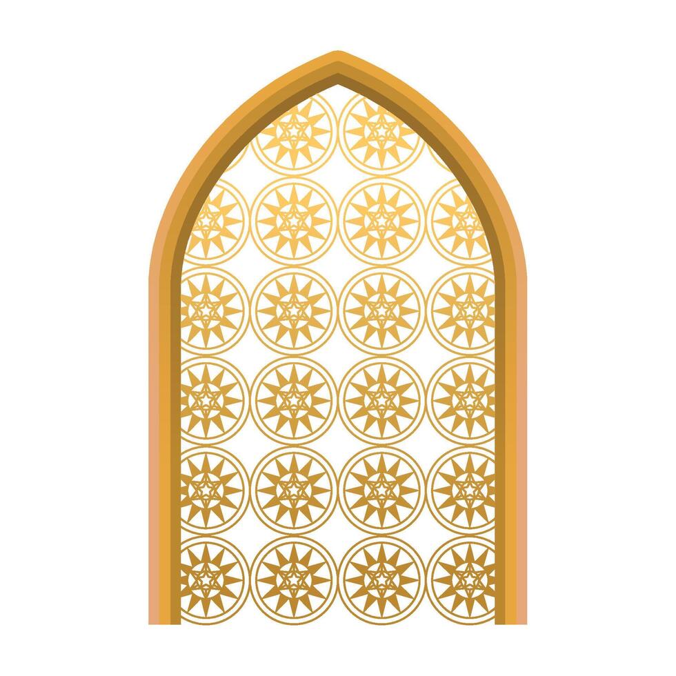 islamic golden arch vector