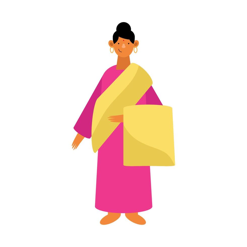 indian woman ethnicity vector