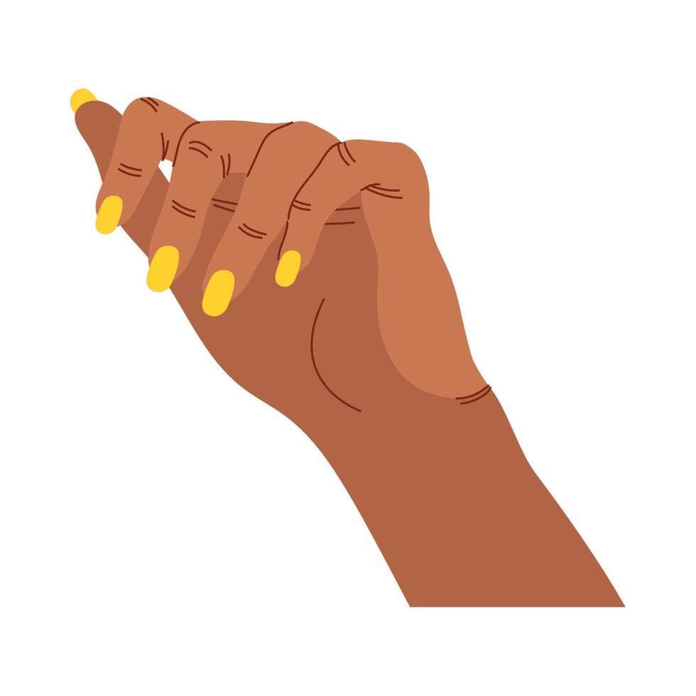hand with nailspolish yellow vector