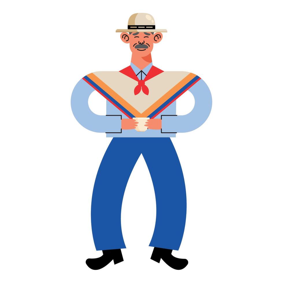 colombian male farmer vector