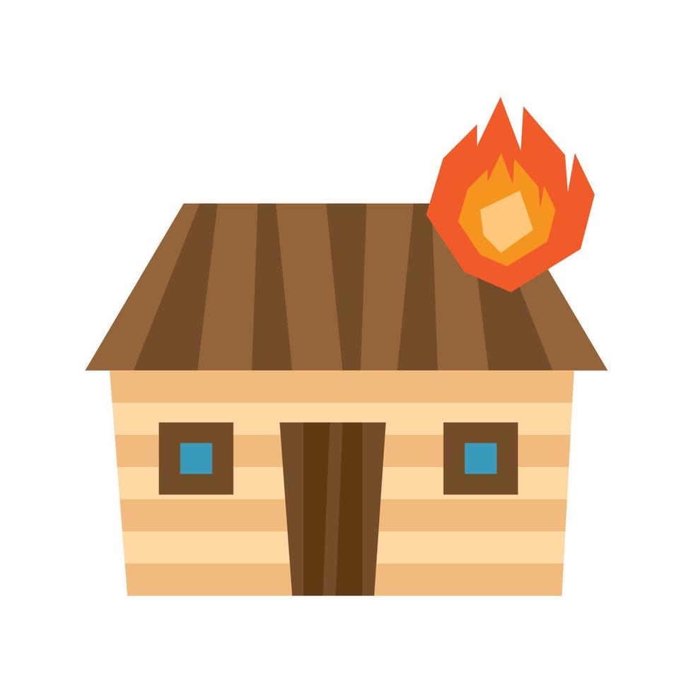 fachada de casa en llamas vector