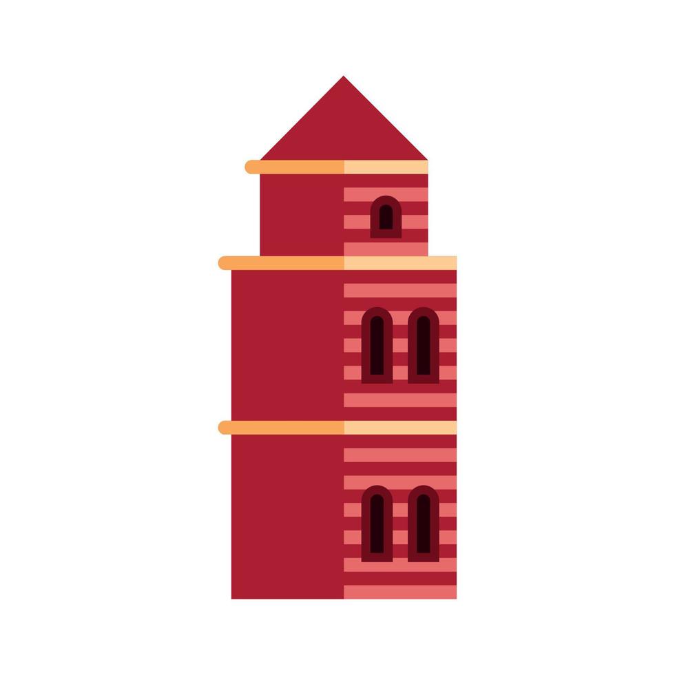 red russian building facade vector