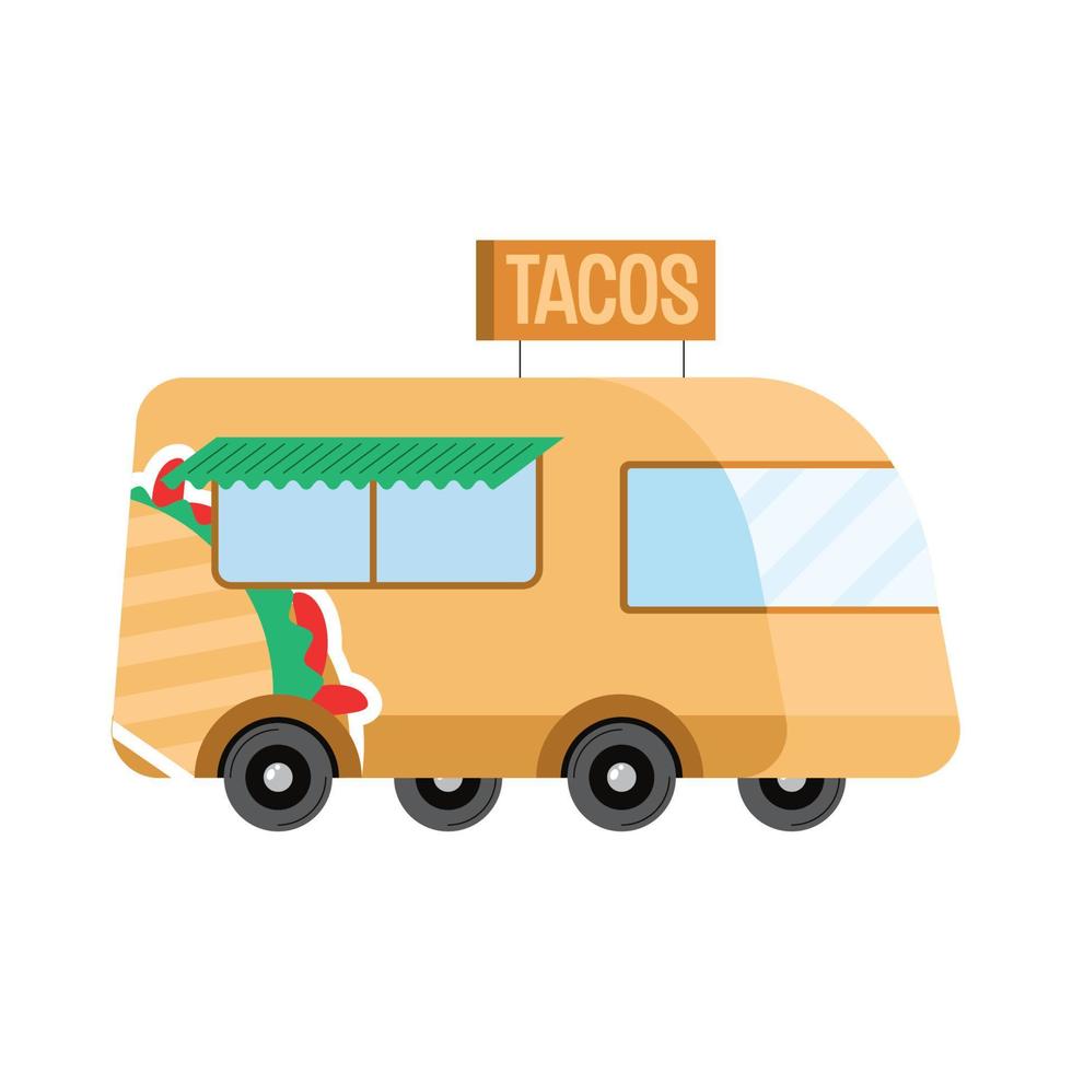 mexican tacos truck vector