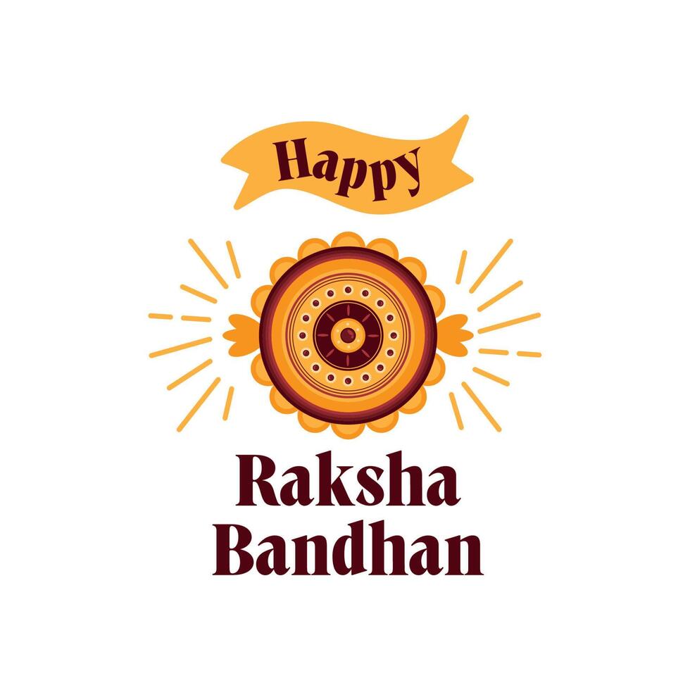 raksha bandhan lettering card vector