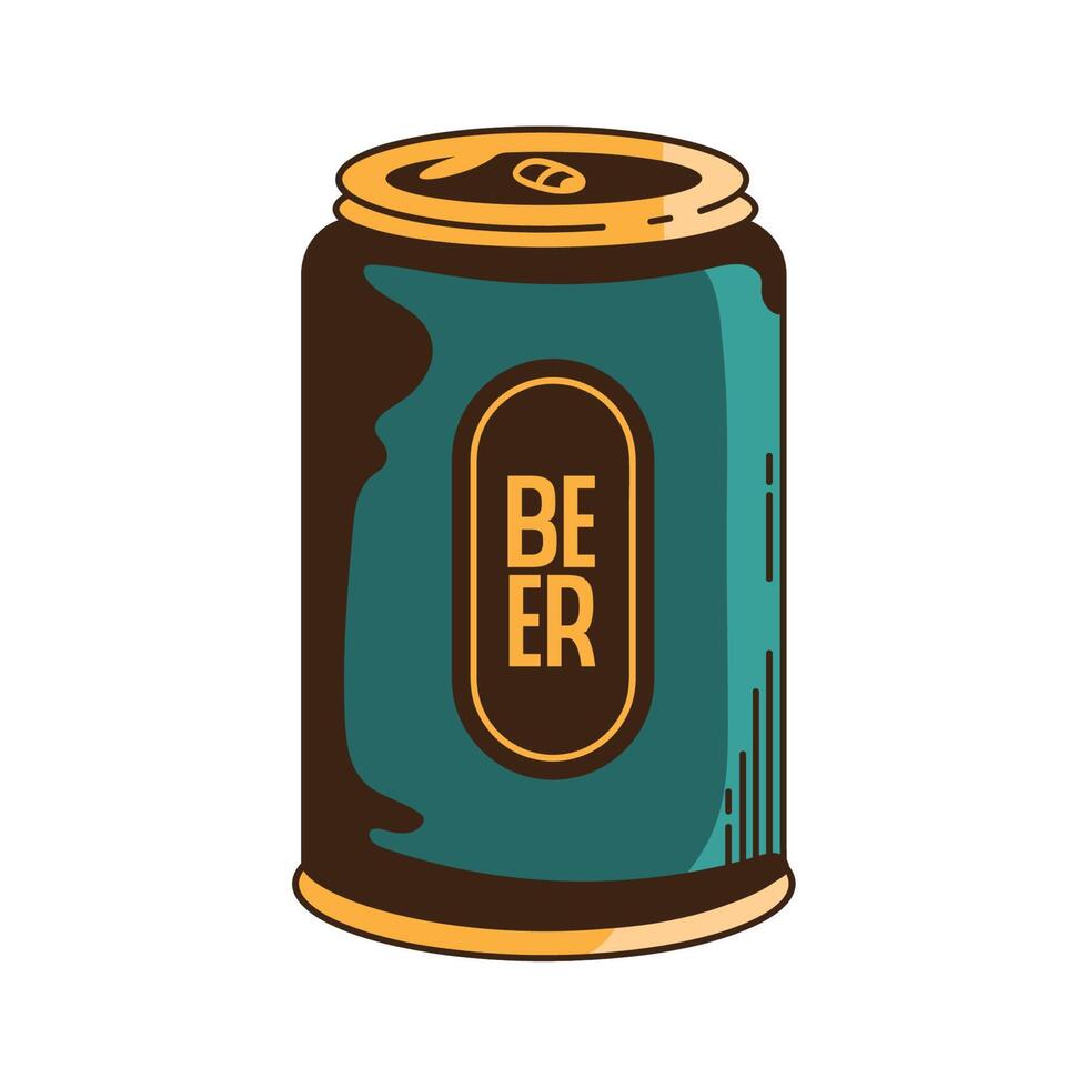 lata de cerveza verde vector