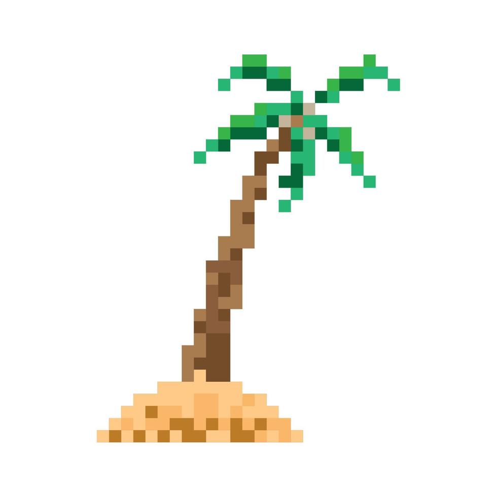 palmera pixelada vector