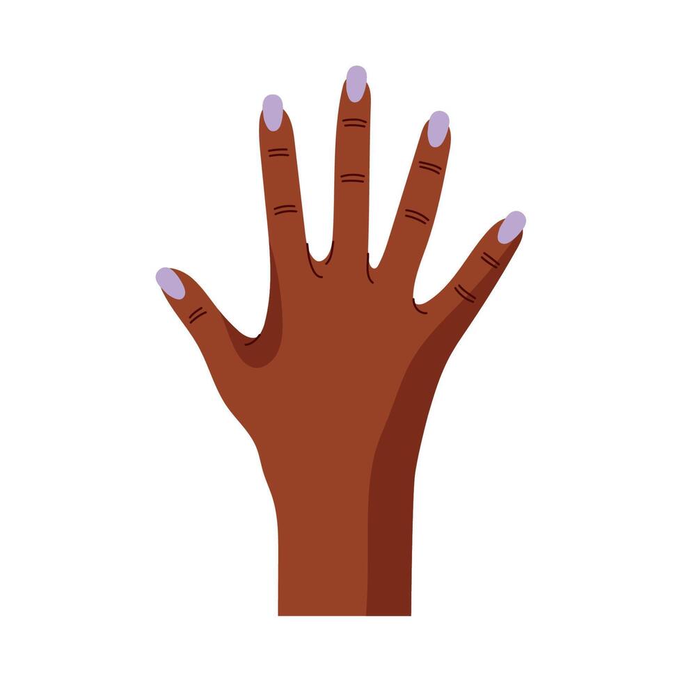 hand with nailspolish lilac vector