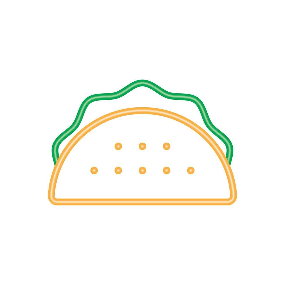 taco neon light style vector