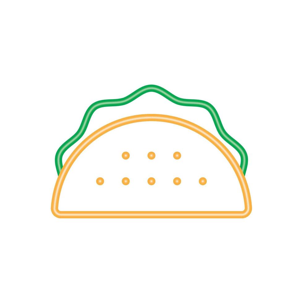 taco neon light style vector