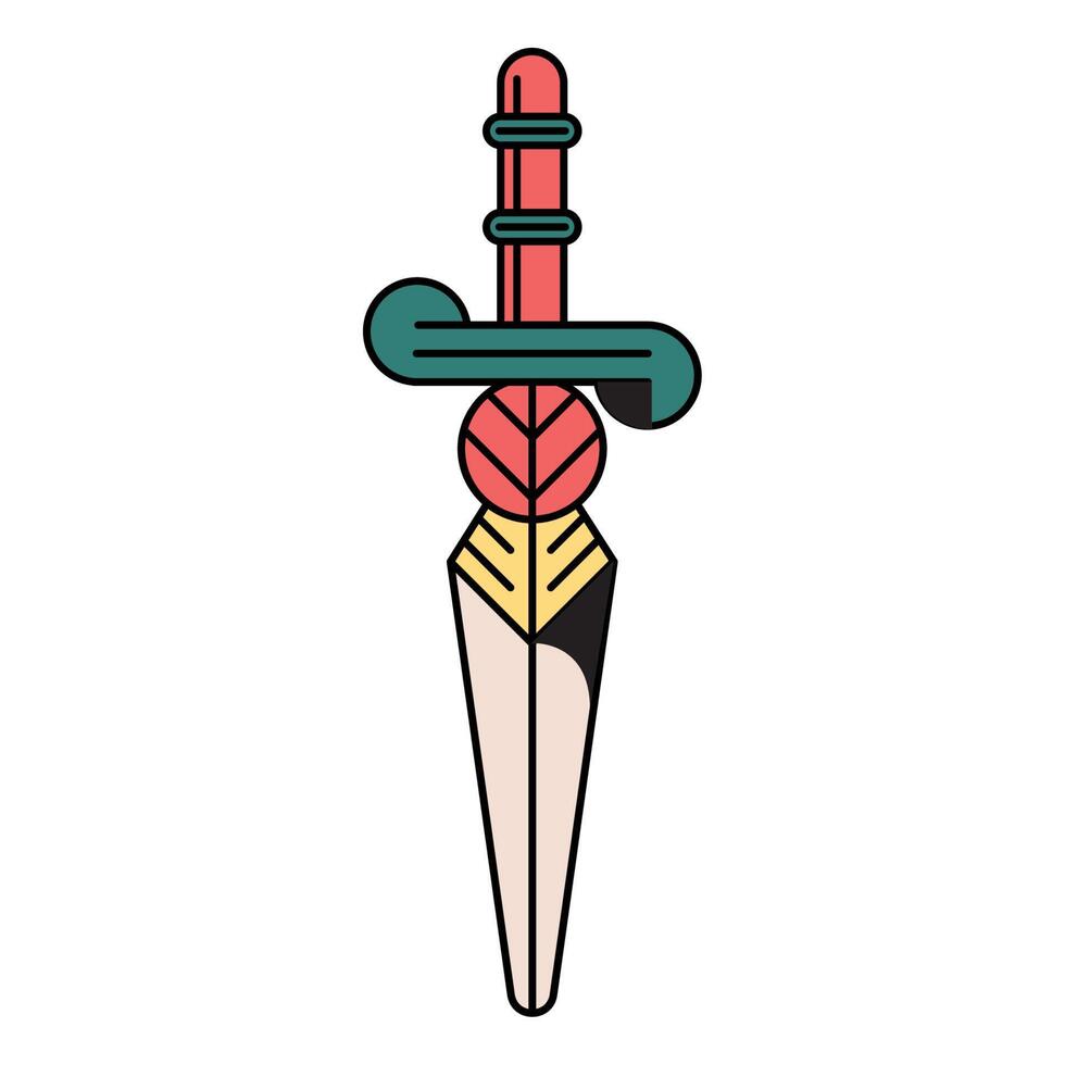 sword weapon tattoo vector