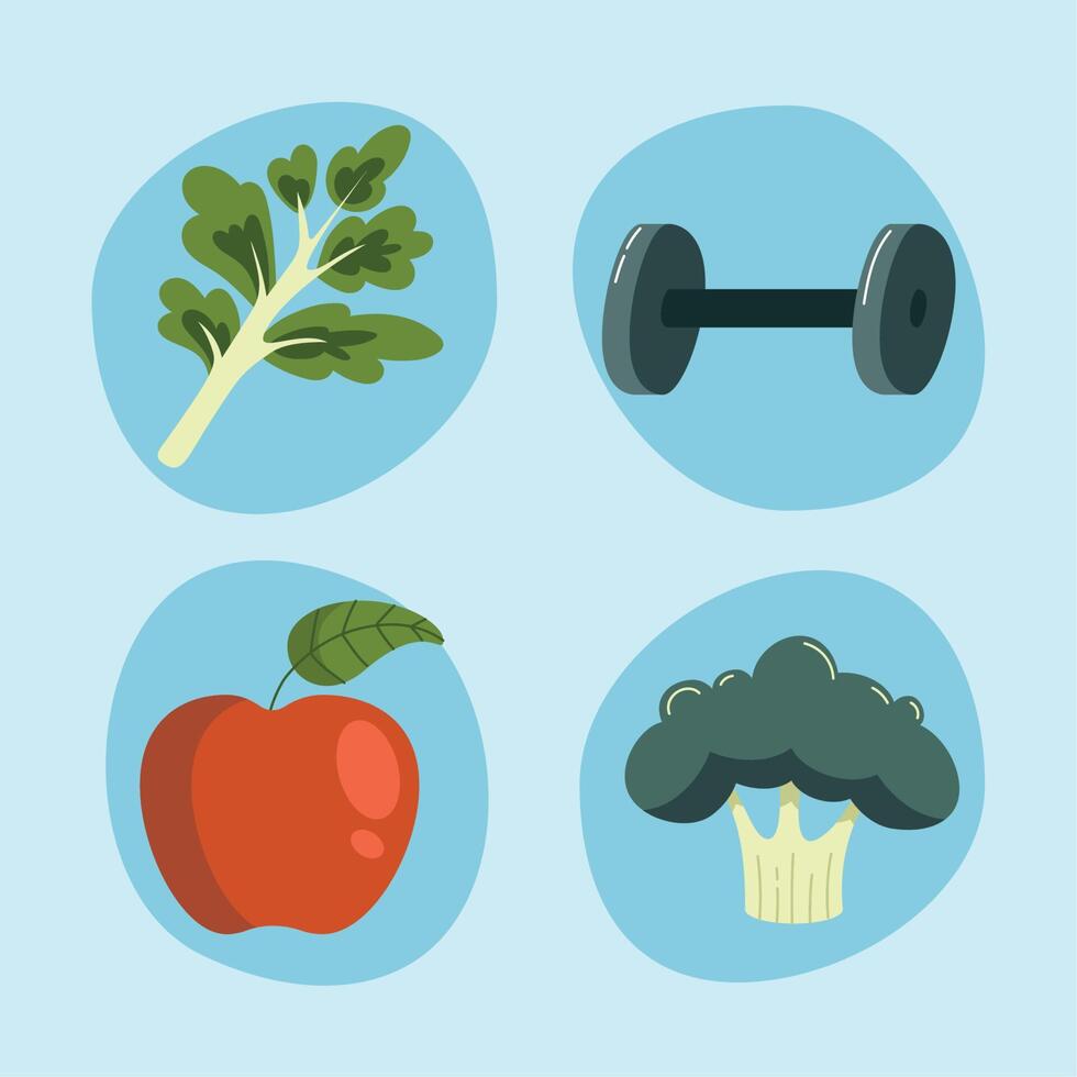 health day four icons vector