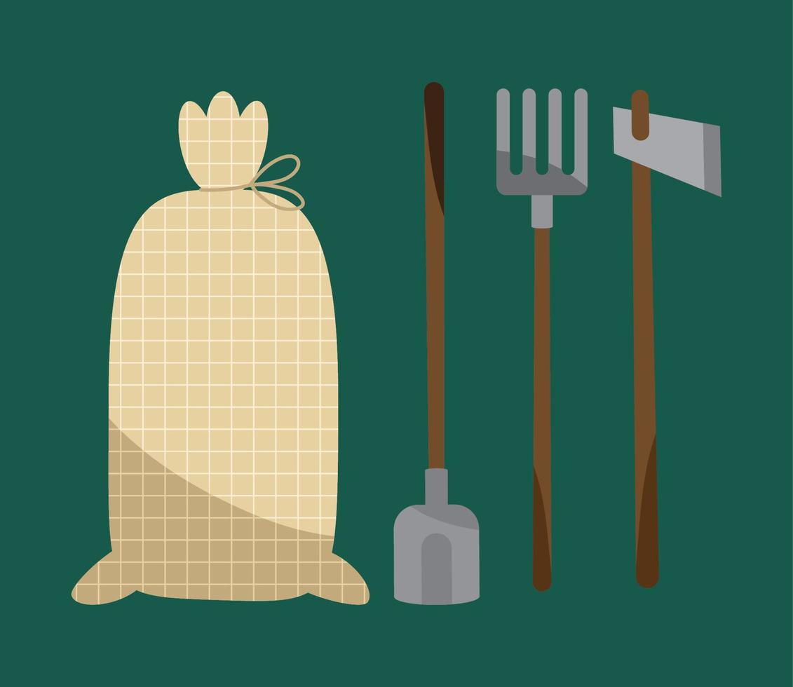 four farming tools icons vector