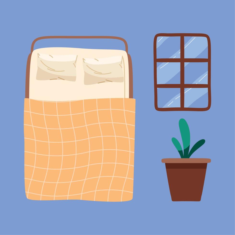 bed room icons vector