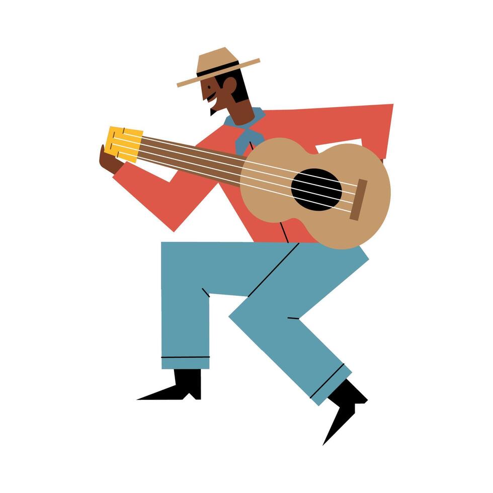 male farmer playing guitar vector