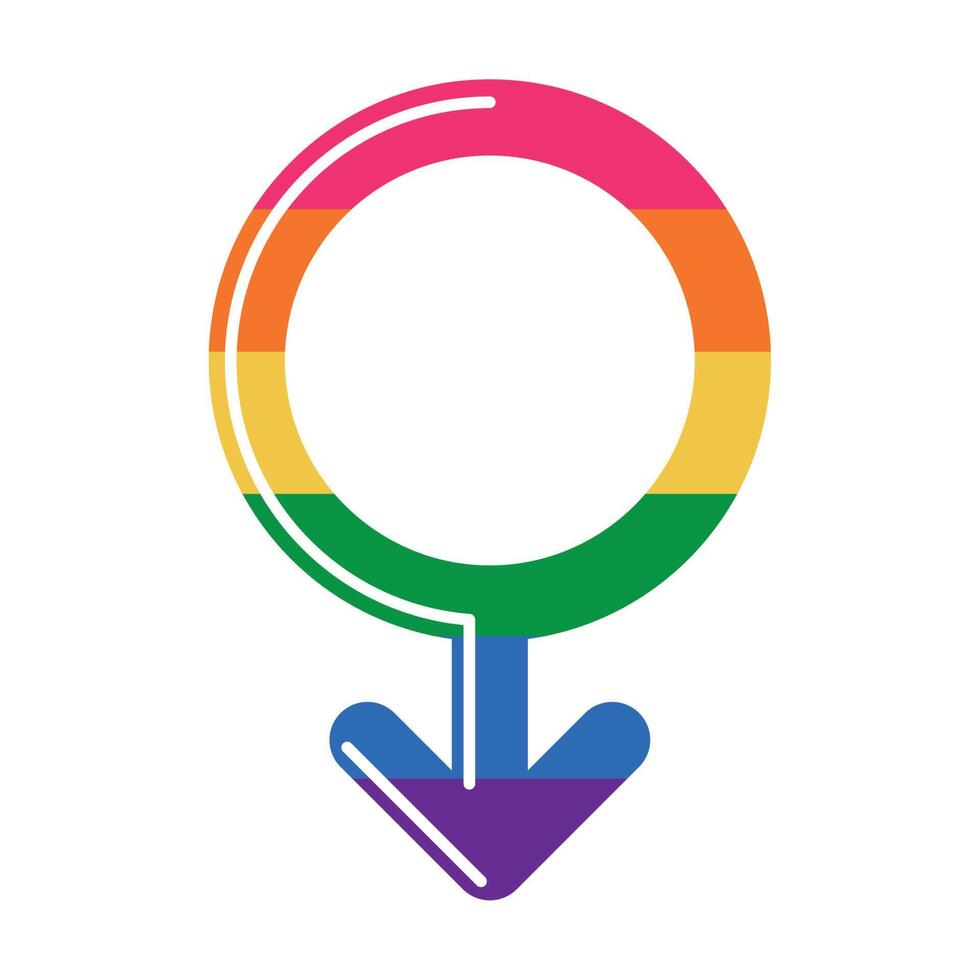 male gender with lgbtq flag vector